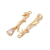 Brass Micro Pave Clear Cubic Zirconia Pendants KK-Z112-27G-2