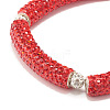 Bling Polymer Clay Rhinestone Curved Tube Beads Stretch Bracelet for Women BJEW-JB07490-04-4