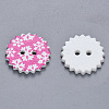 2-Hole Spray Painted Maple Wooden Buttons BUTT-N016-02-2