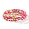 Gold Beaded Friendship Bracelet Set Handmade Stacking Jewelry for Women TB4137-4-1
