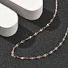 Brass Dapped Chains Necklaces for Women NJEW-D302-23RG-2