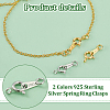 4Pcs 2 Colors 925 Sterling Silver Spring Ring Clasps STER-PH0001-98-4