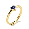 Heart Natural Lapis Lazuli Adjustable Rings RJEW-Q818-02G-03-2