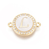 Brass Micro Pave Cubic Zirconia Links ZIRC-L078-006L-NR-1