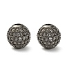 CZ Brass Micro Pave Grade AAA Clear Color Cubic Zirconia Round Beads LS-KK-O065-8mm-05B-NR-1