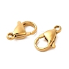 Ion Plating(IP) 304 Stainless Steel Lobster Claw Clasps X-STAS-AB15-G-01-2