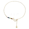 Alloy Moon & Star Lariat Necklace NJEW-TA00099-1