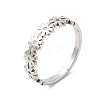 Non-Tarnish 304 Stainless Steel Flower Adjustable Ring for Women RJEW-M149-37P-3