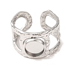 Hammered 304 Stainless Steel Cuff Ring Components SA-CBAC0DF-02A-P-2