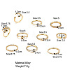 10Pcs Alloy with Crystal Rhinestone Finger Rings WG3531F-01-2