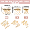 3Pcs 3 Styles Holes Brass Slide Lock Clasps KK-BBC0027-60-2