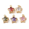 Rack Plating Brass with Cubic Zirconia Charms KK-G452-14G-1