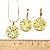 304 Stainless Steel Rhinestone Pendant Necklaces & Hoop Earring Set for Women SJEW-C007-04A-G-5