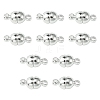 10Pcs Round Brass Magnetic Clasps with Loops KK-FS0001-34S-1