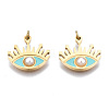 316 Surgical Stainless Steel Enamel Charms STAS-S116-382B-G-1