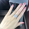 Brass Micro Pave Cubic Zirconia Finger Rings for Women FS-WG4C4EA-06-3