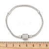 Brass Micro Pave Clear Cubic Zirconia Link Bracelets BJEW-S158-15P-5