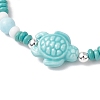 3Pcs Synthetic Turquoise & Porcelain & Dyed Natural Howlite Beads Stretch Bracelets for Women X-BJEW-JB11793-5
