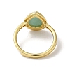 Adjustable Natural Mixed Gemstone Teardrop Finger Rings RJEW-M155-05G-4