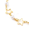 Brass Star Link Chain Anklets AJEW-AN00419-2