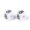 Opaque Acrylic European Large Hole Beads SACR-N020-01B-09-3