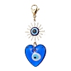 Glass Mixed Shapes with Evil Eye & Brass Sun Pendant Decorations HJEW-JM01522-4