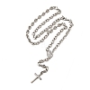 202 Stainless Steel Rosary Bead Necklaces STAS-A100-09P-2