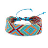 Cotton Braided Rhombus Cord Bracelet with Wax Ropes PW-WG62422-07-1