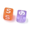 Spray Painted Transparent Acrylic Beads MACR-K365-07S-2