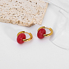 French Vintage Natural Agate Hoop Earrings AC0177-4-4