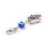 Handmade Evil Eye Lampwork Round Pendant Decorations HJEW-JM00745-6