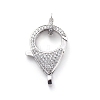 Brass Micro Pave Cubic Zirconia Lobster Claw Clasps ZIRC-K081-95P-02-1