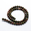 Natural Unakite Beads Strands G-I199-08-8mm-2