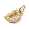 Rack Plating Brass with ABS Plastic Imitation Pearl Charms KK-B092-30D-G-2