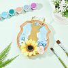 Special-shaped Rubber Wooden Base Display WOOD-WH0023-36-6