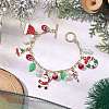 Christmas Theme Alloy Enamel Charm Bracelets for Women BJEW-JB11111-2