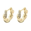 Brass Clear Cubic Zirconia Hoop Earrings EJEW-Q014-29G-5