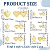 12Pcs 6 Styles Brass Locket Pendants KK-ME0004-25-2