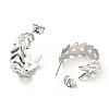 Non-Tarnish Leaf Wrap Stud Earrings EJEW-G293-03P-2