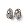 Brass Micro Pave Clear Cubic Zirconia Beads KK-C253-11P-1