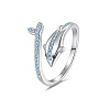 Brass Micro Pave Cubic Zirconia Cuff Open Rings FS-WG36E83-01-1