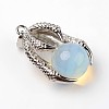 Eagle Claw Alloy Opalite Pendants X-G-L455-A22-2