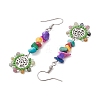 Alloy with Glass with Natural Tourmaline Dangle Earrings EJEW-MZ00218-03-4