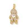 Rack Plating Brass Clear Cubic Zirconia Pendants KK-P277-38G-01-1