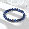 Natural Lapis Lazuli Round Beaded Stretch Bracelets GG-CBA12F1-02A-09-2