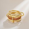 Brass Micro Pave Cubic Zirconia Finger Rings FS-WG6545E-29-1
