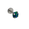 304 Stainless Steel Green Synthetic Opal Threadless Labrets For Women Men WGF4990-84-1