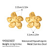 304 Stainless Steel Textured Flower Stud Earrings for Women QT8325-1-2