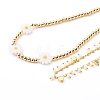 Brass Beaded Necklaces & Glass Pendant Necklaces Set NJEW-JN03335-02-2
