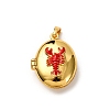 Brass Enamel Locket Pendants LS-KK-K305-05G-2